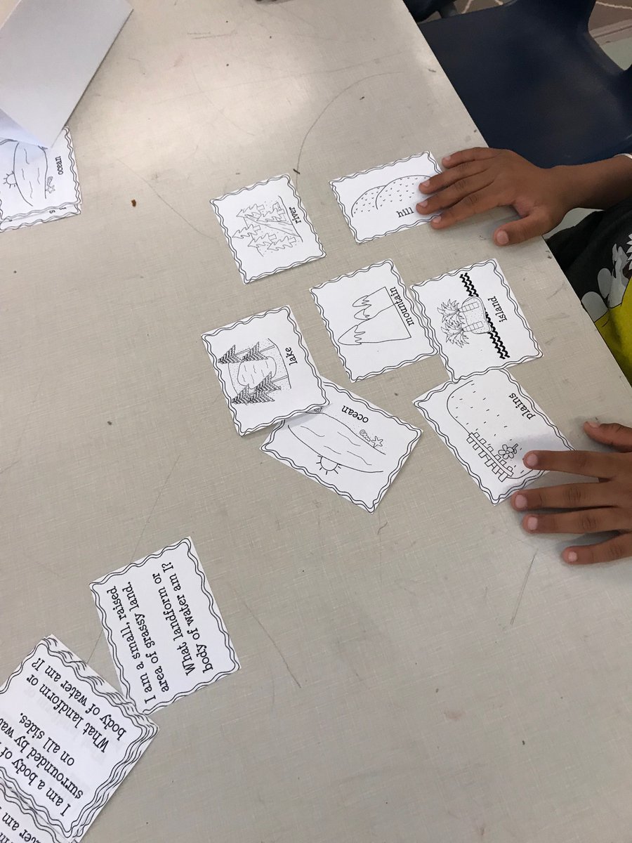 Ms_AGill's tweet photo. We transformed our classroom into a game room while learning about landforms! Students engaged in word searches, matching games, memory card games and even a board game. #gamification #makinglearningfun https://t.co/vKQkAt2n46