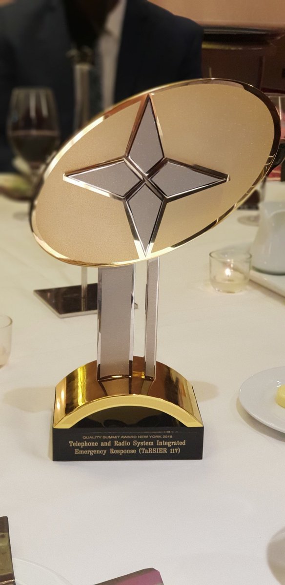 TaRSIER117's tweet photo. TaRSIER 117 received a Quality Award in Gold Category for Quality Service and Leadership during the Quality Summit in New York City, New York. https://t.co/S3EOnwWXE7