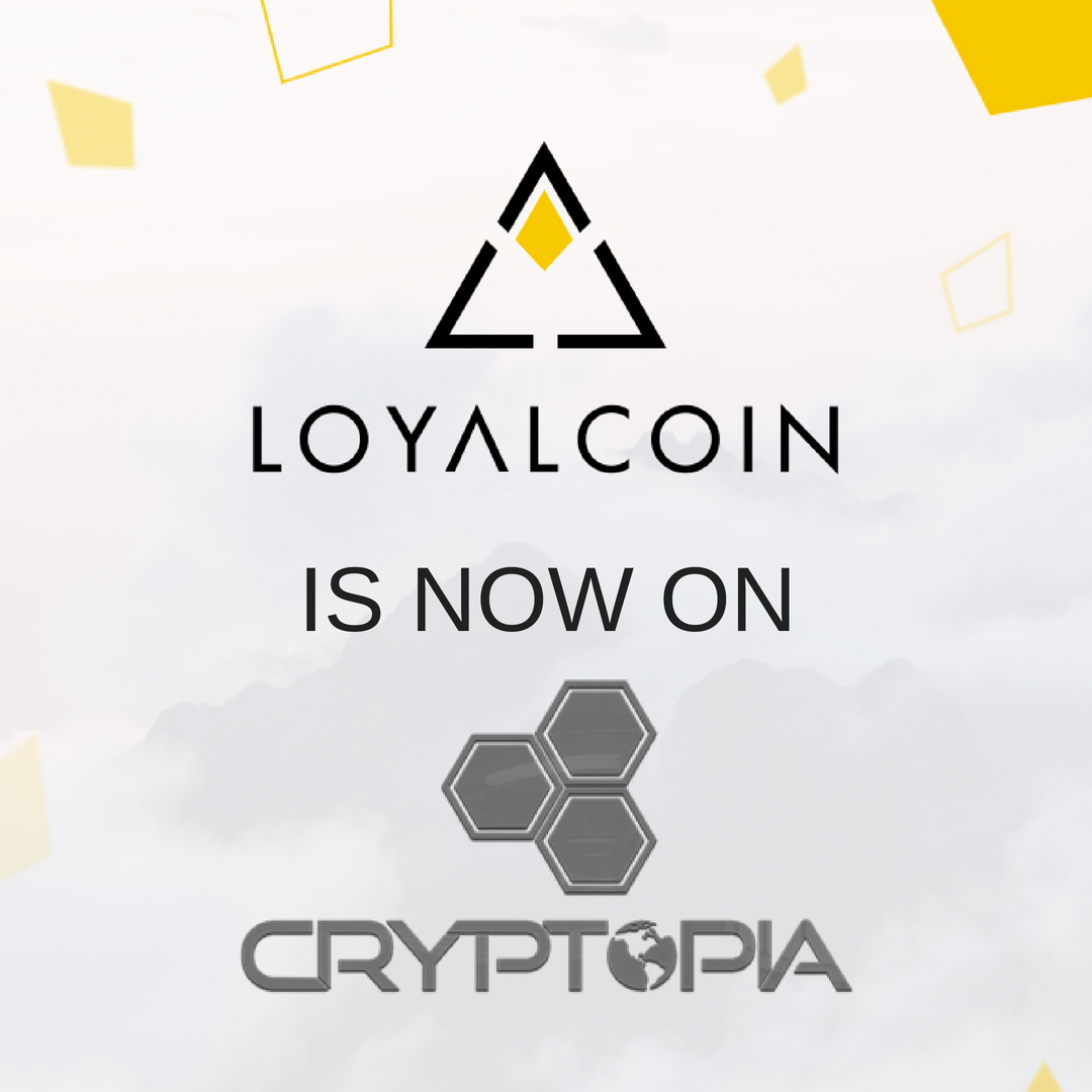 LoyalCoin's tweet photo. LoyalCoin has just listed on Cryptopia! Visit https://t.co/CfQrE5ToL0 now to start trading LoyalCoin.

For more info, visit https://t.co/HeJPIT1afL https://t.co/fx6UBpysKz