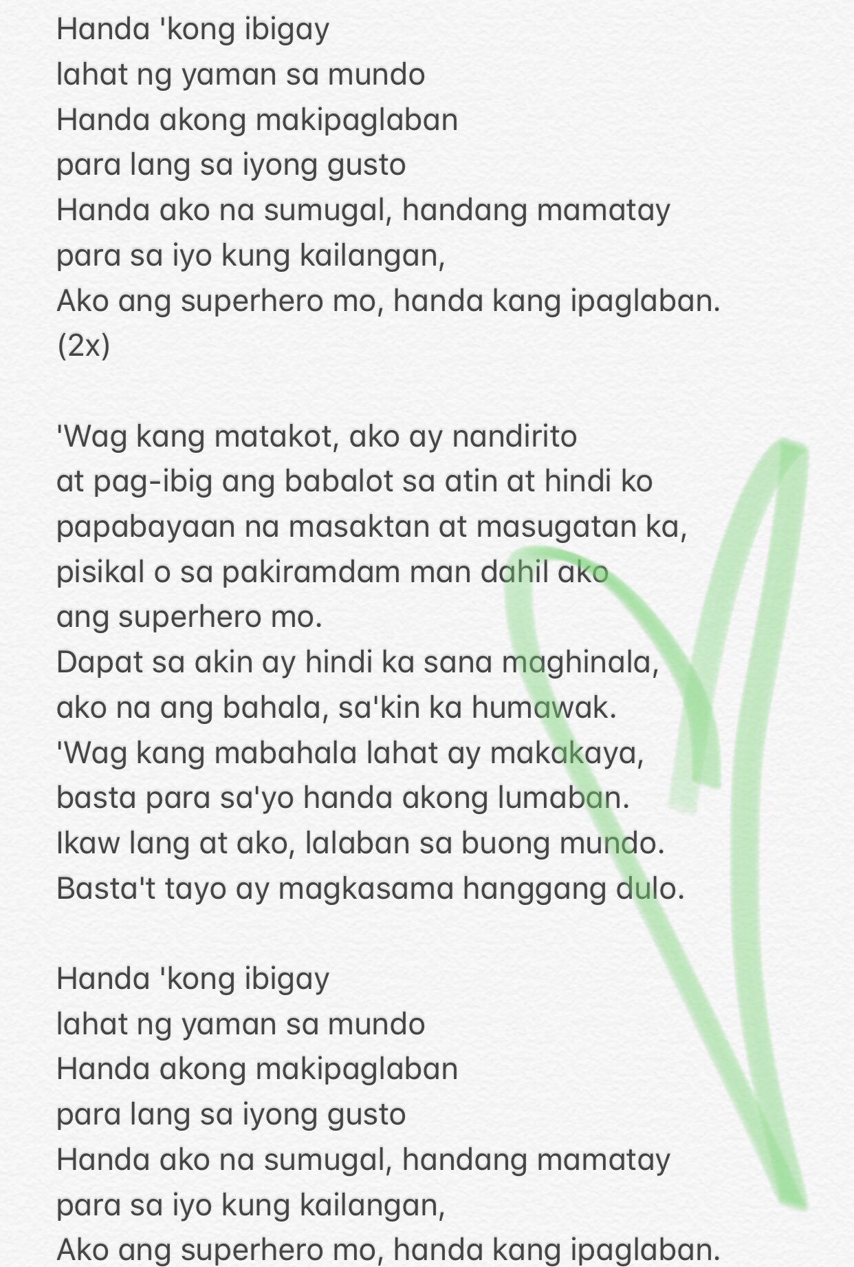 ♡ marie⁷ ✨waiting for 2025 on X: Superhero Mo Lyrics for everyone to  enjoy! 🎶 Nakaka-LSS guys. Galing, @aldenrichards02 and ExB! 🤗  #VictorMagtanggol  / X