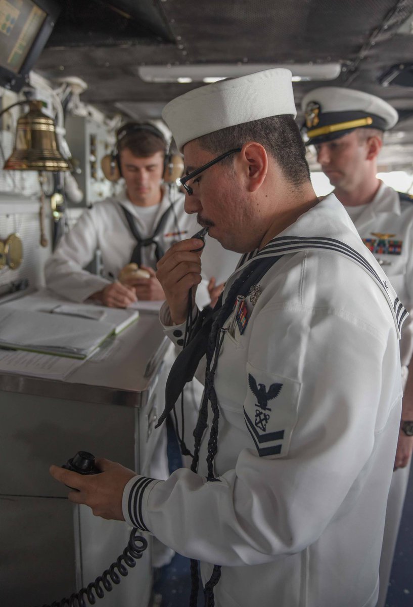 Underway: Shift colors. The Ronald Reagan Strike Group has departed Yokosuka, Japan for a Western Pacific patrol. Fair winds and following seas #USSRonaldReagan, #USSMustin, #USSAntietam and #USSChancellorsville. ow.ly/tsdb30kdLnv