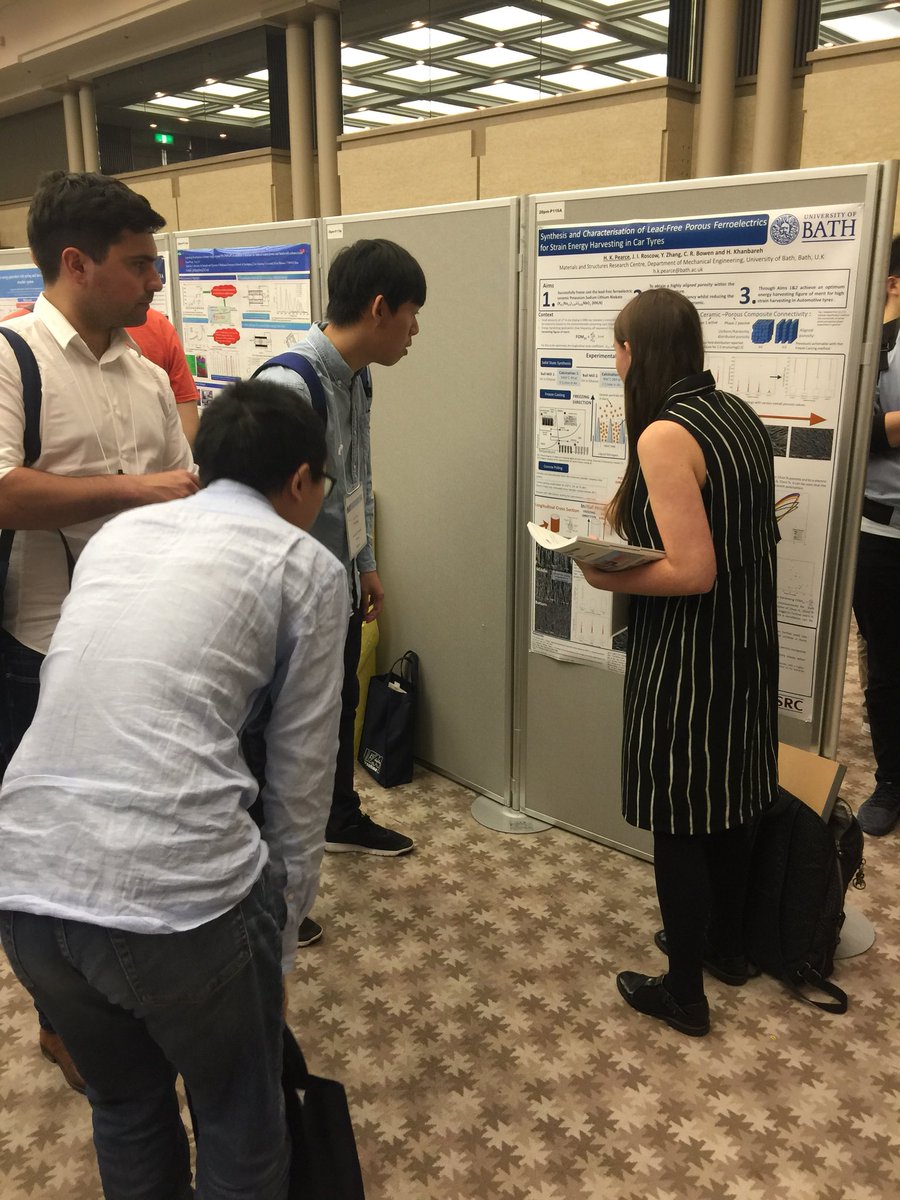 Bigger text and diagrams = bigger field of interest! Great to be asked lots of questions about Bath’s methods for  optimising energy harvesting @H_Khanbareh @BowenNEMESIS #IFAAP2018 #jointconference #ISAF #internationalresearch #hiroshima