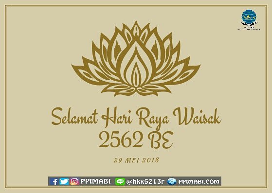 [WAISAK]

Selamat Hari Raya Waisak 2562 BE bagi yang merayakan.

#MedioST
#Karsanusa
#IMABInesia
#IMABI2018