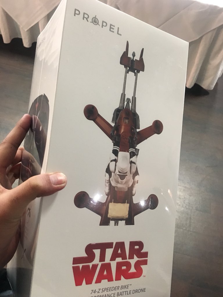 phatnesian's tweet photo. @TTS_NZ thanks heaps, I won the #stawars74-Z speeder bike at #interfacexpo2018  #stokedas https://t.co/wGWCL11iLp