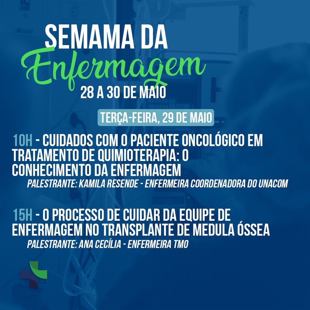 PenseGrandeRN's tweet photo. A programação desta terça-feira na Semana da Enfermagem contará com palestras de profissionais dos setores de Oncologia e Transplante de Medula Óssea do nosso hospital. https://t.co/5z6LrPNj8k