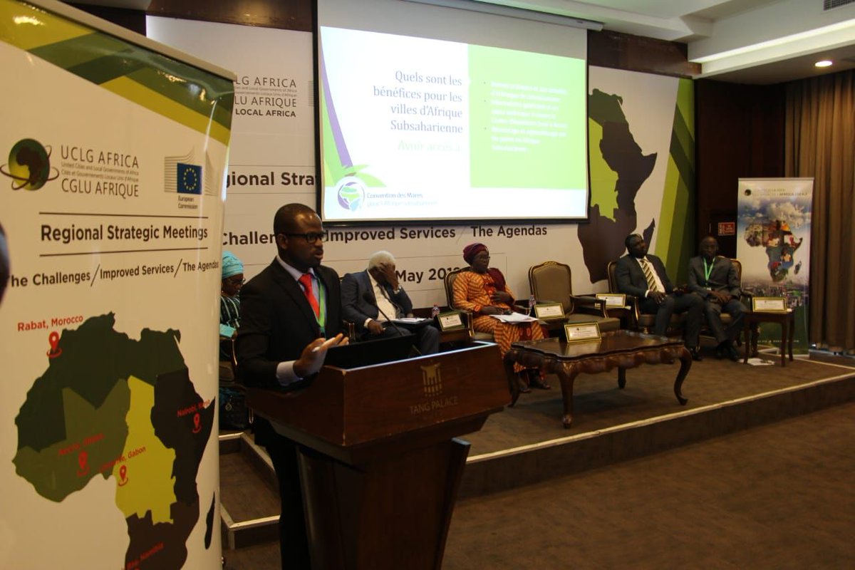 CoMOSSAfrica's tweet image. @Tchalgaf presenting the #CoMOSSA initiative during #CGLUA  4th Regional Strategic Meeting for West Africa in @AccraMetropolis . #LocalAfrica #Listen2cities #Mayors4Climate #Covenant #PCET
