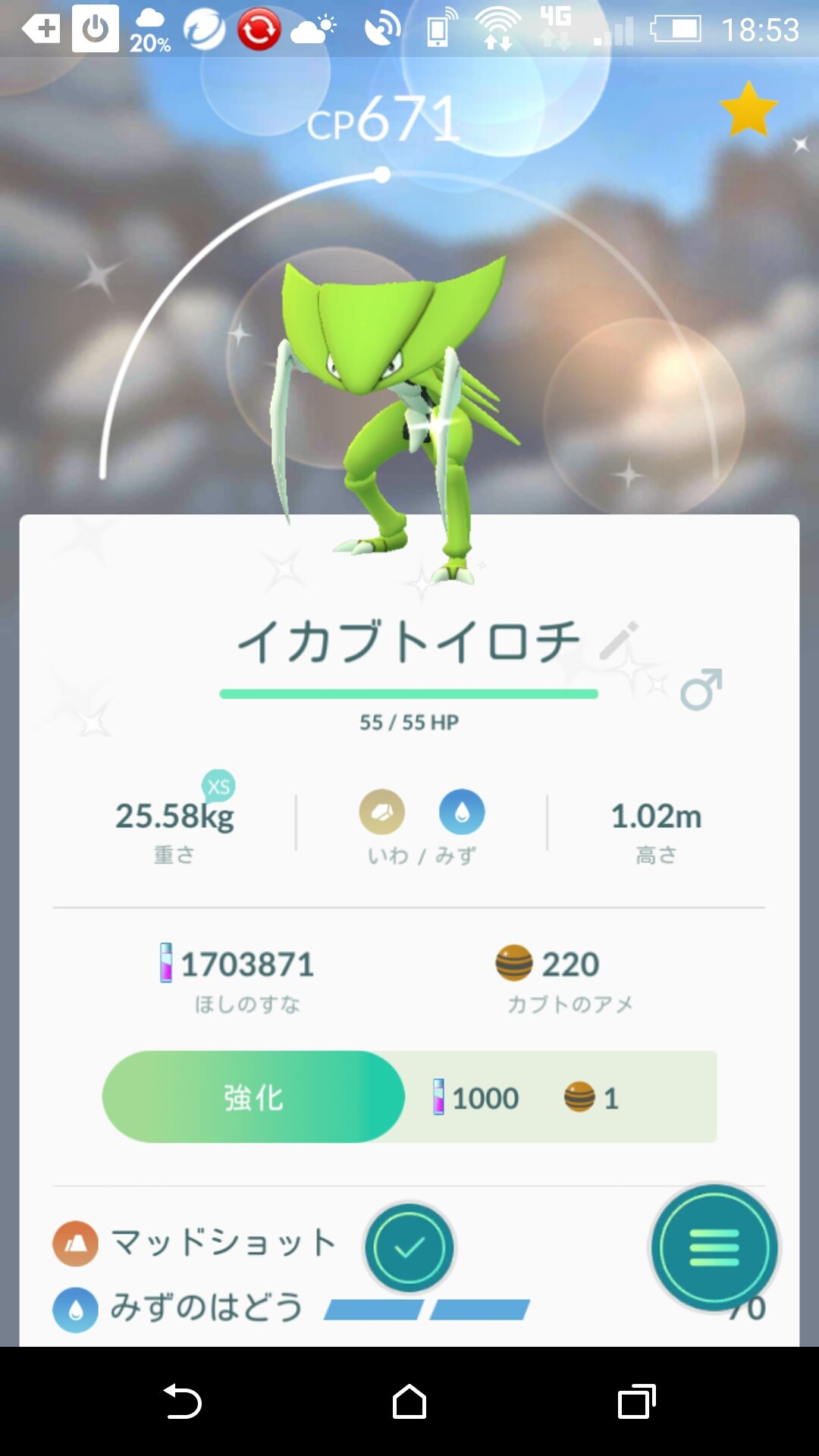 しーちゃま 色違い ついに 137匹めで カブトいろちがいゲット からの かまきりに似た カブトプスに変身なりい ポケモンgo T Co Frud8rmwbg Twitter