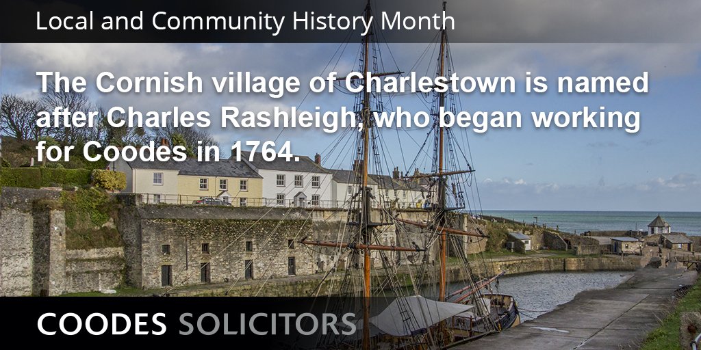 Did you know? The Cornish village of Charlestown is named after Charles Rashleigh who began working at Coodes back in 1764.  #LocalAndCommunityHistoryMonth