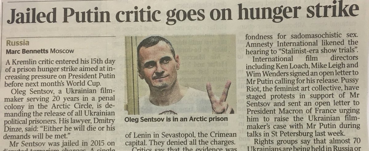 Calling complicity in a terror attack “criticism” is quite an understatement. By the way, why is @thetimes so silent about the hunger strike of Nadiya Savchenko it used to lionize? #FreeSavchenko