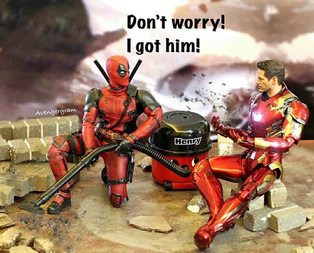 Don’t worry! I got him by Deadpool 😂 @VancityReynolds    #Deadpool #AvengerInfinityWar #infinitywar #IronMan #Deadpool2 #SpiderMan