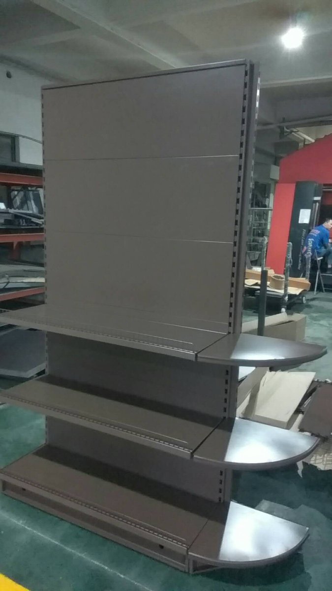 StoreEquip's tweet image. Gondola shelving with round end unit, more item @ julian@store-equip.com