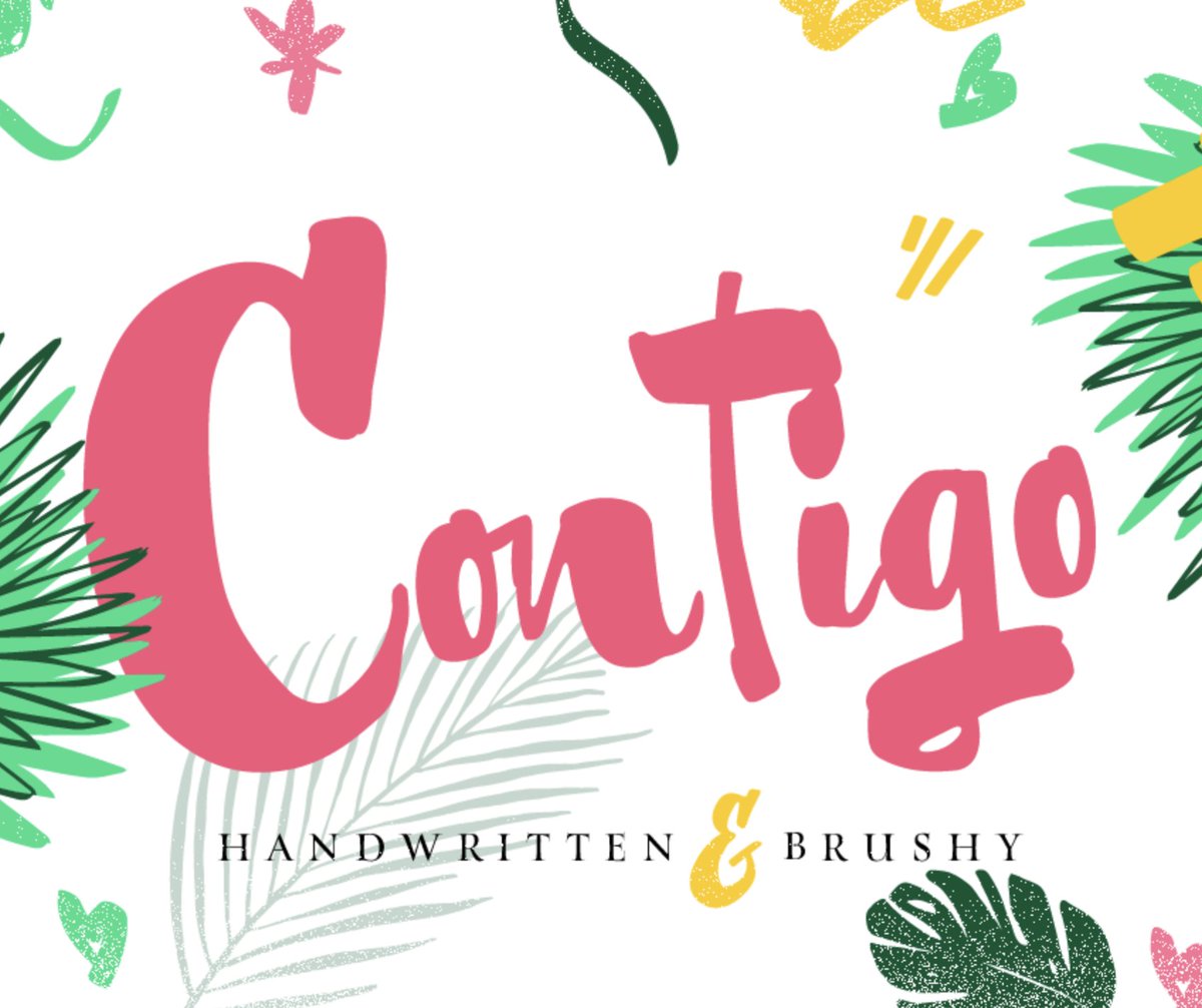 Our new brushy font for the summer is here! Say hi to Contigo bit.ly/contigofont available <a href="/myfonts/">MyFonts</a> #brush #font