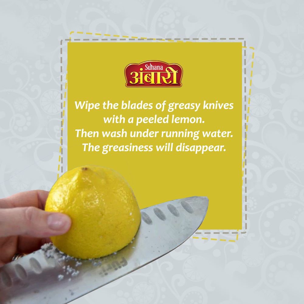 AmbariMasale's tweet photo. Say bye to greasy knives! #GharoghariAmbari #AmbariTips https://t.co/WpsaOFYPET