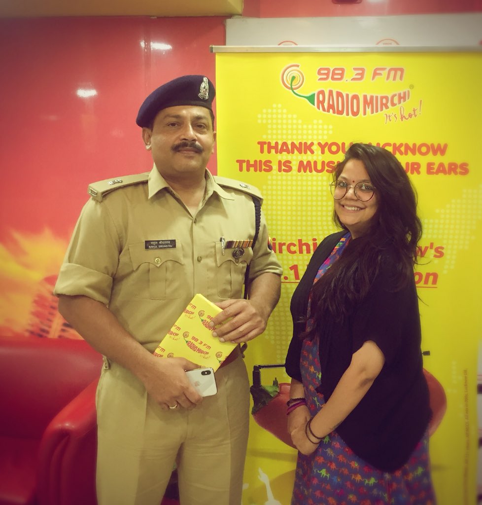 AdorableFool's tweet photo. The most popular cop @upcoprahul was the guest on my show!! Tune in to #HelloLucknow between 7-11 am to know what is #RoadSafetyChallenge and how you can be a part of it!! https://t.co/otWzuv9kjy