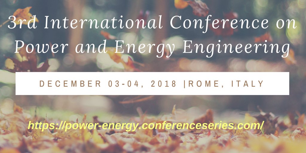 Powerenggmeet's tweet photo. #Powerengineering2018 runs around the theme “Communicating the Energy and Power Revolution, Preparing to Meet the Challenges of the Future and Delivering Energy Services around the World”
Register today at early bird prices : https://t.co/kzDiII2xjy https://t.co/wG3fYbGXJP