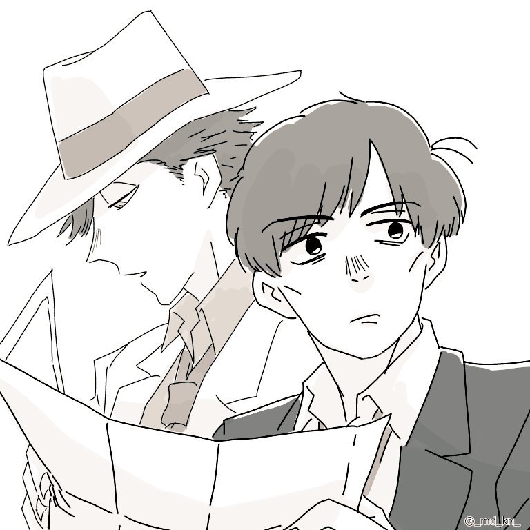 こちらのコメントをくださった方へ届きますように!
観光とか普通に行きそうな二人が描いてて楽しいです。 