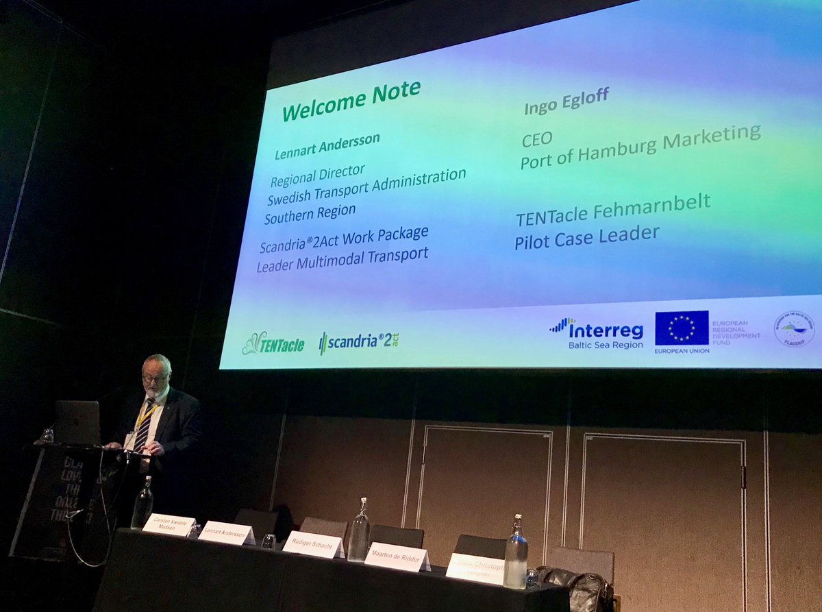 FehmarnbeltDays's tweet photo. Opening of the @TENTacle_BSRP | #Scandria2act conference on #logistics #multimodal #transport in the #TENT #Corenetwork @Interreg_eu #FBD18 https://t.co/0Li4jNaobe