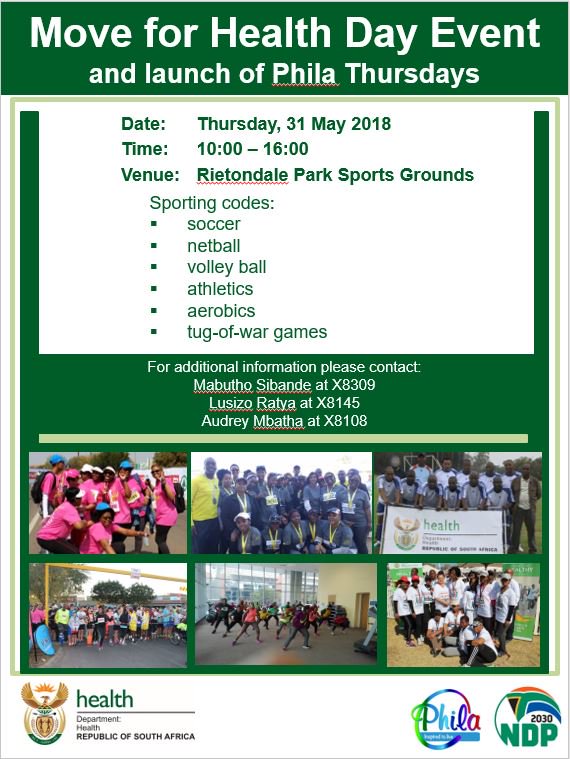 HealthMovers's tweet photo. @HealthZA Move for Health Day Event and launch of Phila Thursdays!!!
#Asambeni #Siphushihealthylifestyle #Moveforyourhealth #Walkthetalk #Philahursday #Ichoose2beactive https://t.co/LjzoLLxW8X