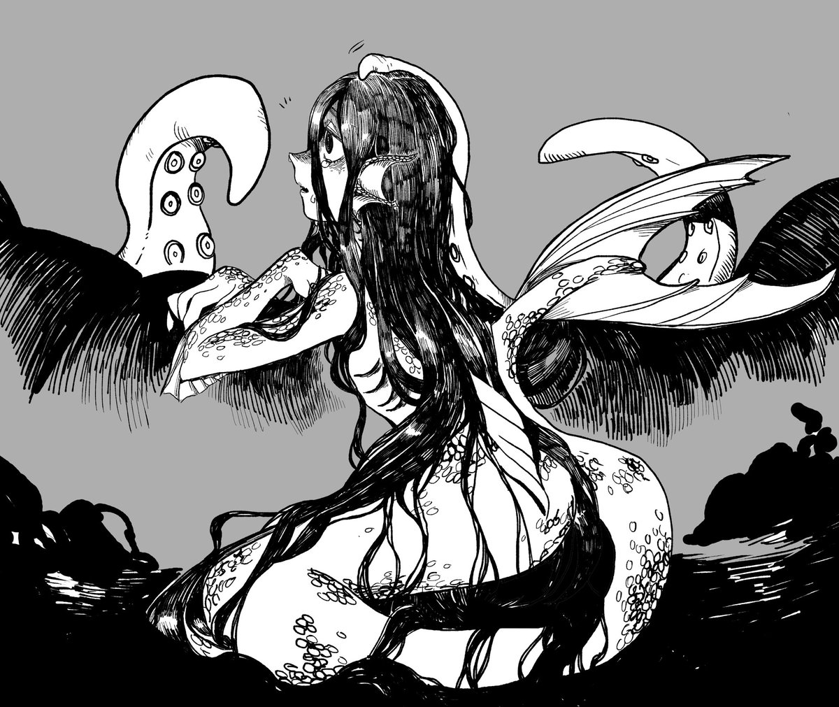 komemerda's tweet image. Mermaid x Kraken #mermay
