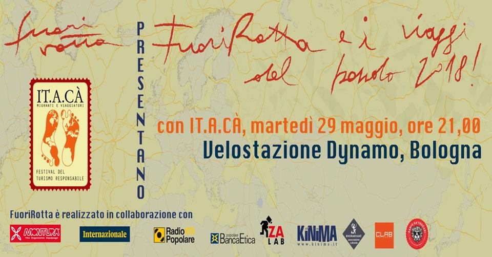 _FuoriRotta_'s tweet photo. Stasera h 21 a #Bologna #FuoriRotta si racconta e annuncia i #vincitori e le #menzionispeciali del #Bando2018 > #checkitout https://t.co/HNKRqt3H20 #dontmissit #ilviaggiocontinua https://t.co/3dqjXCWlwY