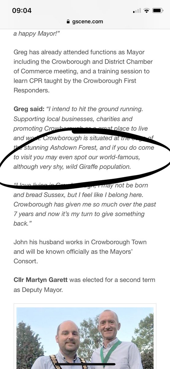 I HAVE THE SUPPORT OF CROWBOROUGH’S NEW MAYOR. THANK YOU,  @THEGREGROSE. THE CAMPAIGN IS GAINING MOMENTUM. https://www.gscene.com/news/gay-man-elected-mayor-of-crowborough-town-council/