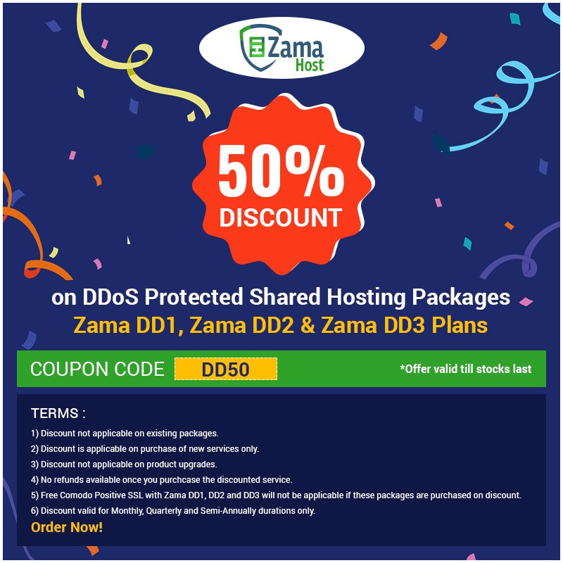 Zamahost Com On Twitter We Are Offering 50 Discount On Our Ddos Images, Photos, Reviews