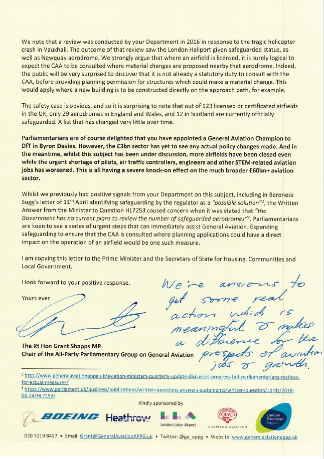 APPG_GA's tweet image. The #GeneralAviation parliamentary group is urging @transportgovuk to safeguard ALL licensed aerodromes in the UK. The appointment of @Byron_Davies as #GeneralAviation Champion is welcome, but our 155 members want to see policy changes too! Read more here: generalaviationappg.uk/all-party-grou…