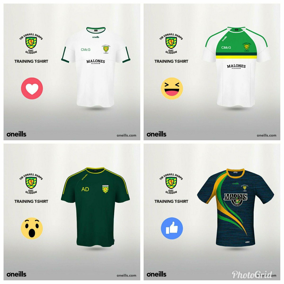Head over to our Facebook page and help to decide on TCH new training top. Pick your favourite using the icons and share the post for your chance of winning the new top. 🏐💛💚🍀🏐 #GAA #Competition #glasgow #gaelicfootball #scotlandgaa