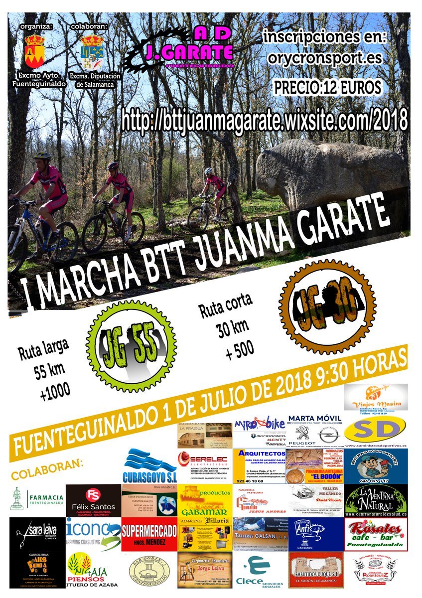 I Marcha BTT Juanma Garate. Anímate a conocer el sudoeste salmantino con esta magnifica marcha que hemos preparado en Fuenteguinaldo #I_BTTJgarate <a href="/dipusalamanca/">dipusalamanca</a> <a href="/esdeportecyles/">ES Deporte Salamanca</a> <a href="/deportesdipusal/">DeporteDipuSalamanca</a> <a href="/deportefamiliar/">Deporte en Salamanca</a> <a href="/GarateJuanma/">Juanma Garate</a> <a href="/MarchaGarate/">XII MARCHA JUANMA GARATE</a>
