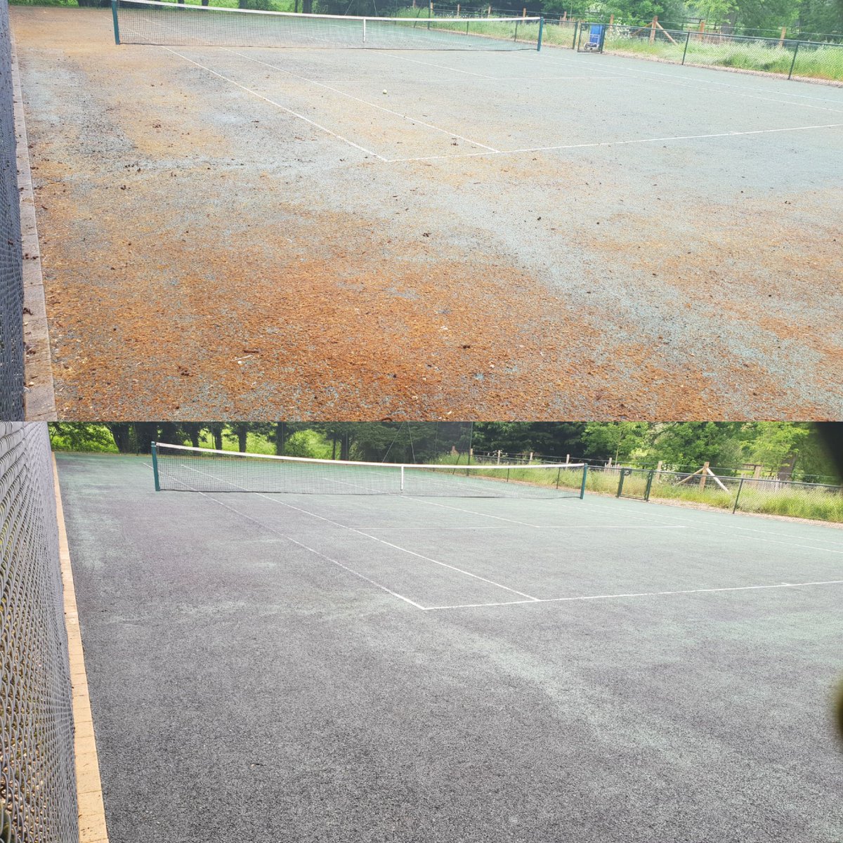acepowerclean's tweet image. This is why it's not advised to leave your new tennis court 4 years before any maintenance.  #tennis #annualmaintenanceneeded