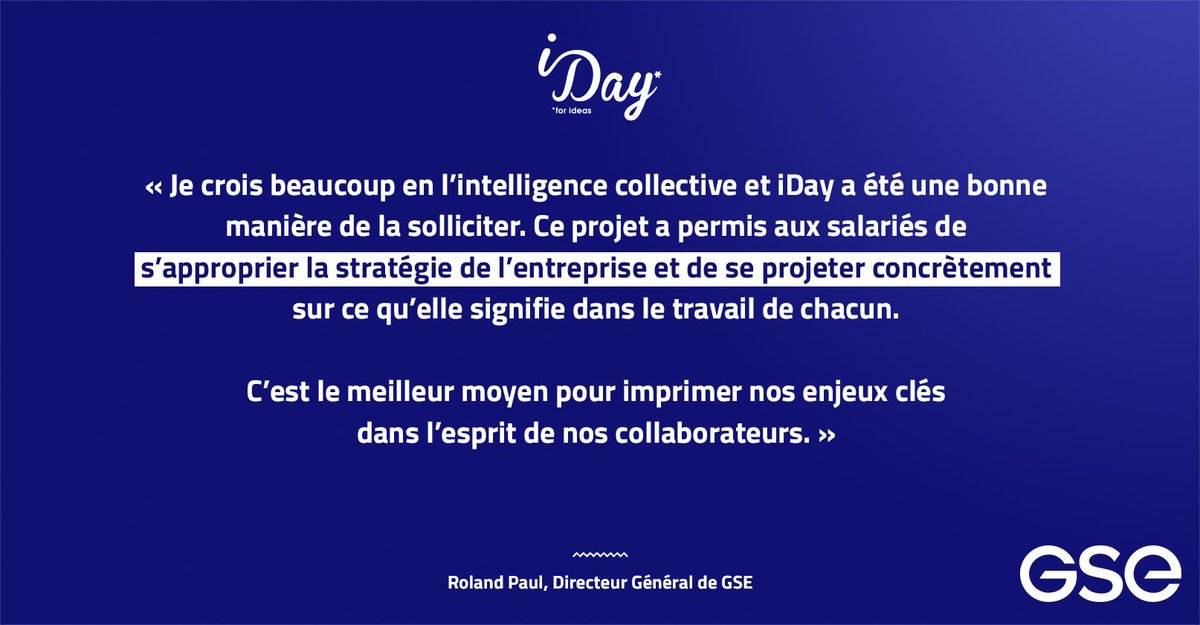 [SuccessStory] ► <a href="/GSEGroup/">GSE</a> dans le top 3 des <a href="/iDayOfficiel/">iDay</a> avec le plus gros score de participation. Bravo Roland Paul, Michel Gambassi et toutes les équipes qui ont porté et participé à ce projet !👏💪😀
#fiersdenosclients #iday #innovation #iDay #engagement #GSE