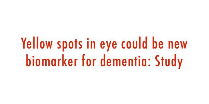Yellow spots in eye could be new biomarker for dementia, the spots known as hard drusen are made of fat and calcium deposit that form in a layer underneath the retina and can be seen in scans bit.ly/2kyjPPA