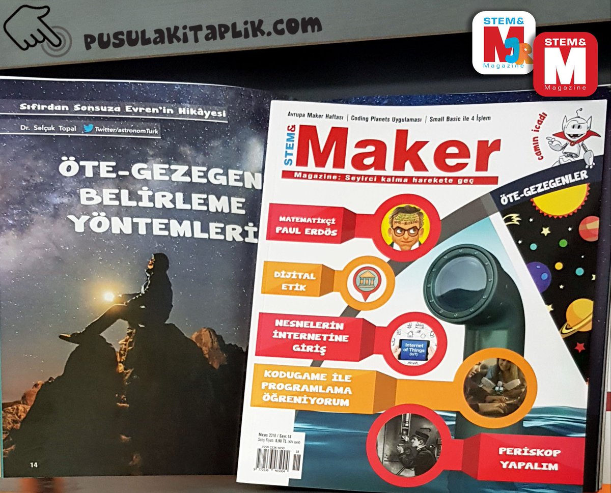 stem_maker's tweet image. Öte-Gezegen Belirleme Yöntemleri #StemMaker yeni sayısında!  #StemMaker ve #MakerJunior dergilerimiz; marketler, kitabevleri ve bayilerde. İyi okumalar... pusulakitaplik.com/catinfo.asp?ci…