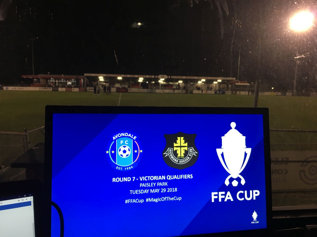 teopellizzeri's tweet photo. Live #FFACup Round 7! @AvondaleFC84 v @RichmondSC1953 - who goes to @FFACup Round of 32 and a potential @ALeague opponent?!

Join me and @MoranShaun on the call 🗣🎙

💻 https://t.co/UrTs5RGShy 
🖥 https://t.co/o5ijubTqBC

#MagicOfTheCup https://t.co/h9HhUT6WxS