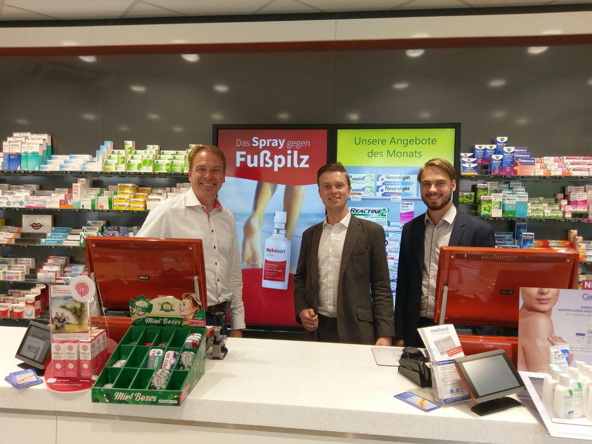 EPSA_Online's tweet photo. @PJongeleen and @fleisinger visited the new EPSA Platinum Corporate Partner, @rowatweet! The companies' vision for community pharmacy was presented to us, together with a full company tour and a visit to a modern German pharmacy - Markt-Apotheke, Adenau, utilising their products! https://t.co/Ivdxf32CHw