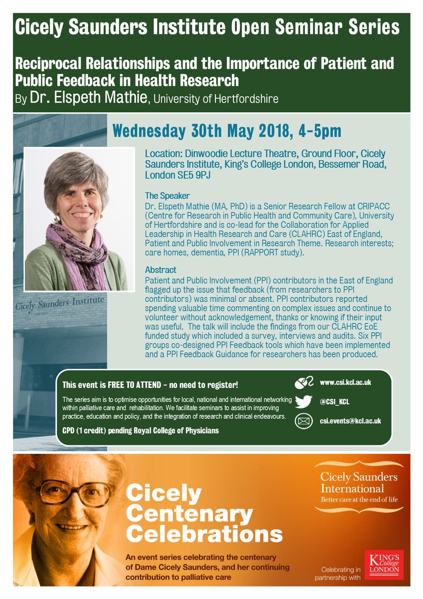 Cicely Saunders Institute at King's tweet media