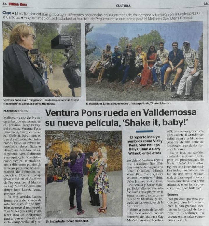 A new journey in to European cinema... #ShakeItBaby! A musical film... #VenturaPons #PalmaDeMallorca 
#Spanish film #Catalan film
#SiânPhillips #BilllyCullum #GaryWilmot #JuhaLeppajarvi #VikyPeña #MinnieMax #TonyVillés #KarmaMalaga #JoanLainez