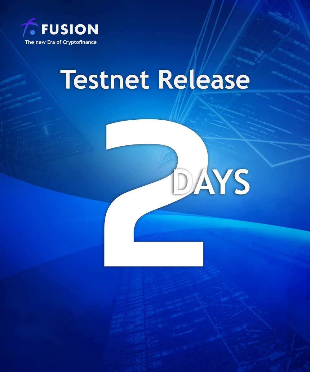 FUSIONProtocol's tweet photo. 2 MORE DAYS until the Testnet is released on the 31st of May 👊 #FSN #blockchain https://t.co/sonZjKK4Cc
