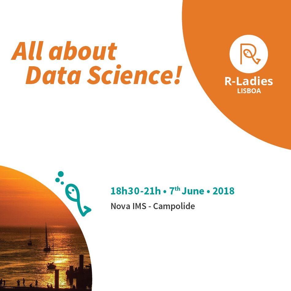RLadiesLx's tweet photo. Once more, R-Ladies Lisboa and Nova IMS get together to host a new meetup focused in Data Science and R programming language: https://t.co/MQgTFVbfAp

Speakers: Sofia Carvalho, Data Scientist at Nokia &amp; Jan-Benedikt Jagusch, Data Scientist and Teacher at Nova IMS

See you soon! https://t.co/dV9JwD8HhO