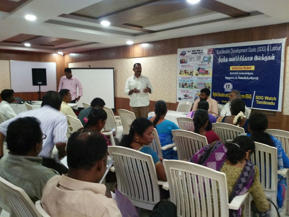 karuppusamyREAD's tweet photo. #READ

READ and SDG watch organized Sustainable development goals(SDG) confrance at Erode Hotel regency We discussed #Goal 8 labour target 8.7 and 8.8
Also we discussed #Goal poverty,Henger,Education and gender equality

7 District representatives are participated https://t.co/OSRKOtVWjb