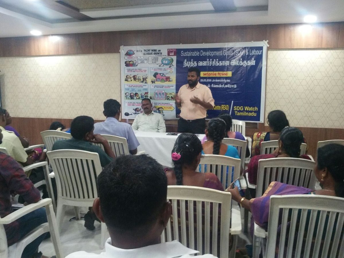 karuppusamyREAD's tweet photo. #READ

READ and SDG watch organized Sustainable development goals(SDG) confrance at Erode Hotel regency We discussed #Goal 8 labour target 8.7 and 8.8
Also we discussed #Goal poverty,Henger,Education and gender equality

7 District representatives are participated https://t.co/OSRKOtVWjb