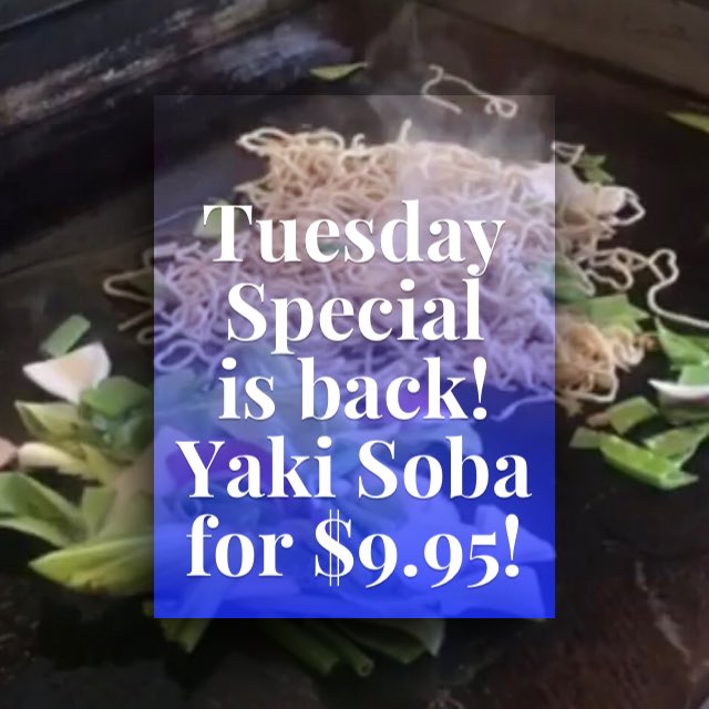 Tuesday special is back! Yaki Soba..