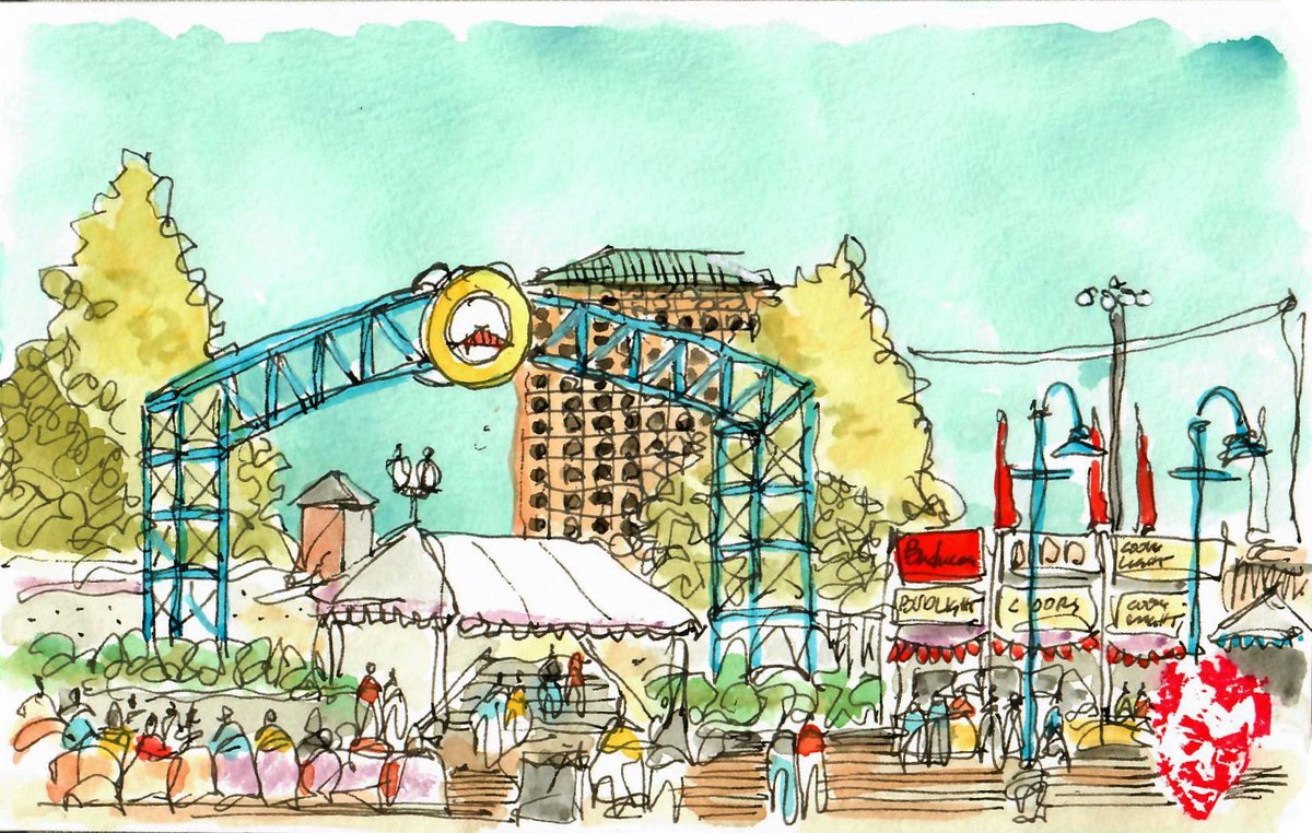 mikemcswainarch's tweet photo. Mudbug madness at festival plaza with a lil color! #mudbugmadness #shreveport #mudbugmadness2018 #shreveport #louisiana #urbansketchers #urbansketch #usk #sketch #sketchbook #art #painting #watercolor #watercolorpainting #watercolorsketch #watercolorsketchbook #drawing https://t.co/oQDDstdtM0