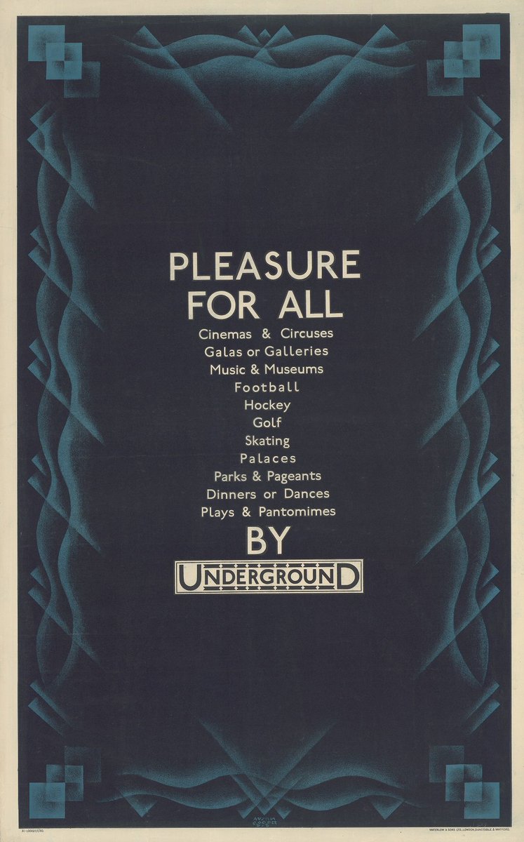 TfL's tweet photo. The great thing about London is there is always something to do regardless where in the city you live. This 1930 poster lists some of the many activities you can do, all of which can be reached by taking the Underground. #tflposters #offpeaklondon https://t.co/ZTGInK1yTk https://t.co/7ynvpw9Rft