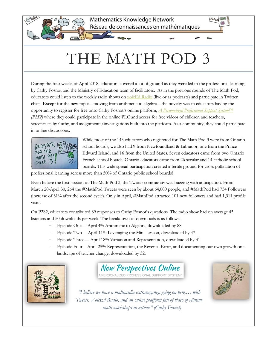 mknrcm's tweet image. NEW report from our #MathLeadership CoP on Cycle 3 of #TheMathPod! Check out the full report here --&amp;gt; bit.ly/2sgr1Eu #Math #KMb @TheMathPod @Ml2Network @MLNTORegion @DebbieDonsky @MrSurti @KNAER_RECRAE