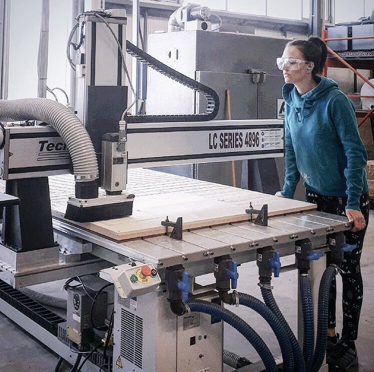 RedDeerPolytech's tweet photo. Check it out! @MarnBlair, @RDCVisualArt Instructor, is using the Centre for Innovation’s CNC router to carve a woodcut for @Impact10tweets International Multidisciplinary Printmaking Conference in Santander, Spain. #MyRDC https://t.co/PeyNSTBqtV
