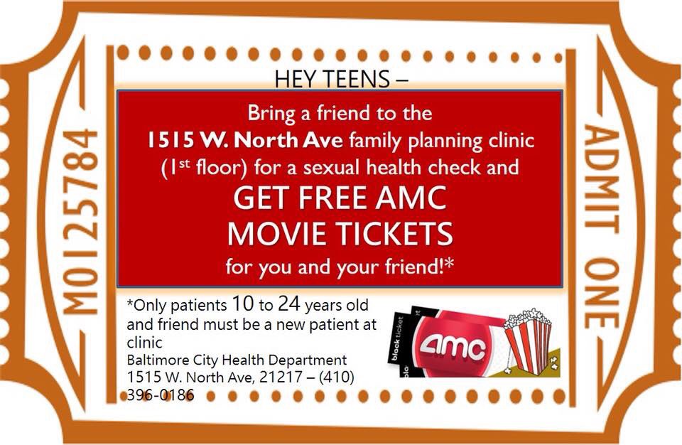 yhypbaltimore's tweet photo. It Tuesday would love you to have FREE MOIVE TICKETS FOR YOU AND A FRIEND. Come and bring a friend to get a sexual health check and get free movies 🎥 tickets. Check out the information above to qualify #KEEPIT100 #YHYPBALTIMORE #BMOREHEALTHY #FRIENDS #1515 https://t.co/NFRaSMKKpu