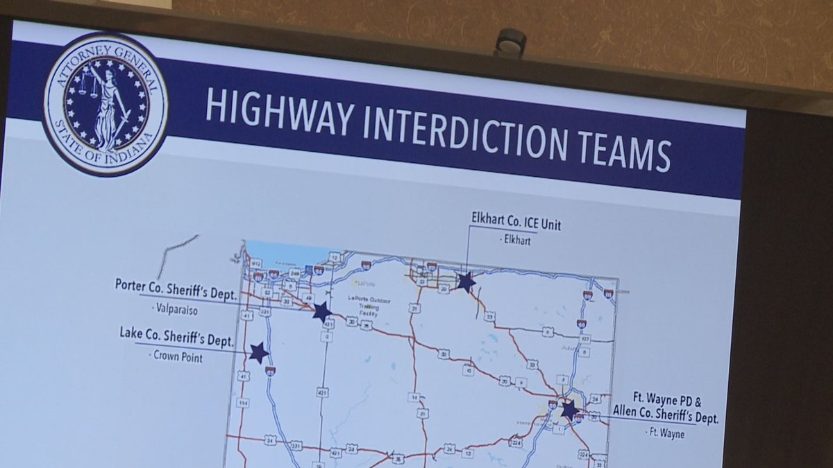 Attorney General Curtis Hill visits Fort Wayne to discuss ways to stop drugs from getting into the city by adding interdiction teams, more resources