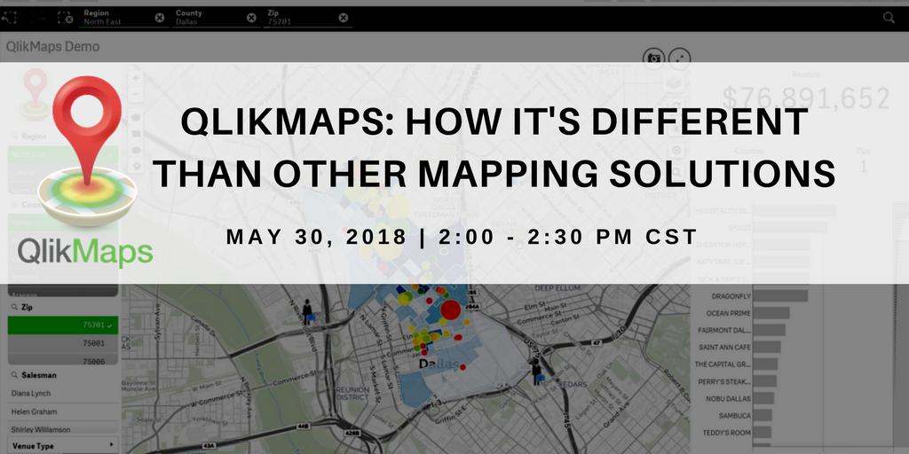 Our QlikMaps webinar is tomorrow! Join us to learn about how QlikMaps is different than GeoAnalytics and Qlik’s out-of-the-box mapping. ow.ly/Jg3k30jMBhp #locationanalytics