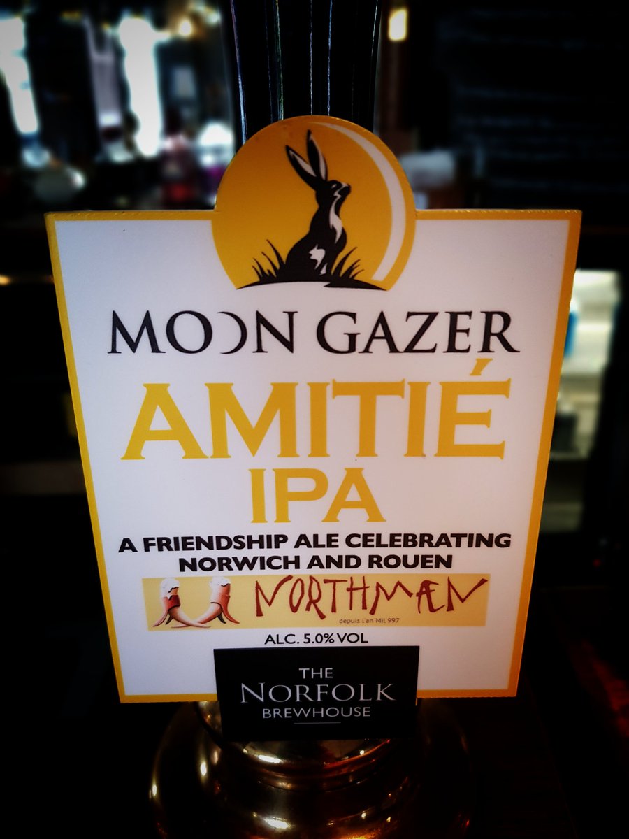 It's on and tasting gorgeous! @moongazerale @CityOfAle @NorwichCAMRA #northmaenbrewery #amitie #collaboration #twintowns #rouen #norwichpubs